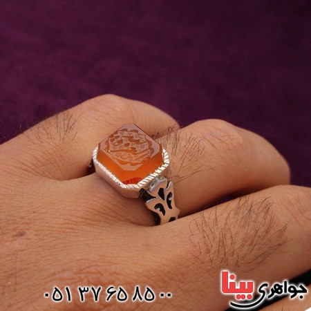 انگشتر عقیق یمنی مردانه با حکاکی بسیار زیبا _کد:20706
