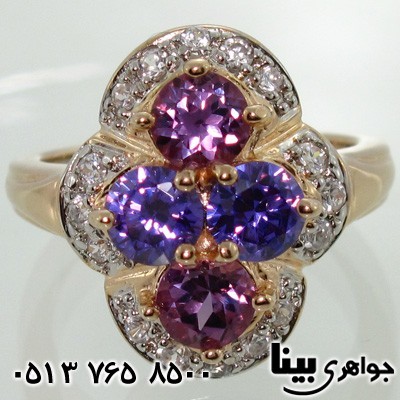 انگشتر آمتیست 4 نگین