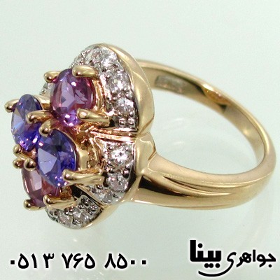 انگشتر آمتیست 4 نگین