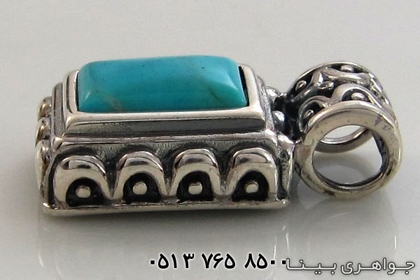گردنبند فیروزه مستطیلی