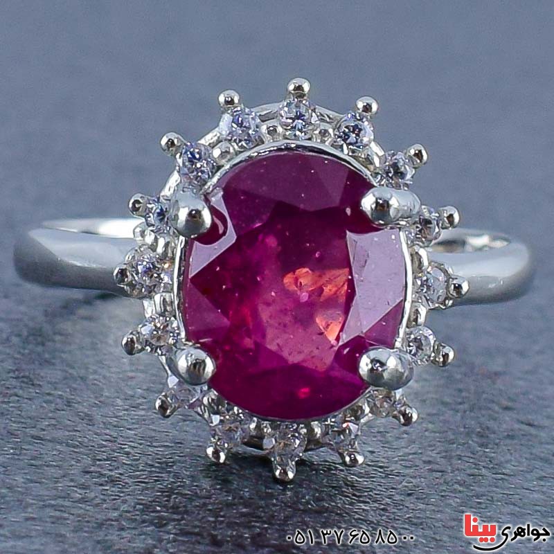 انگشتر یاقوت سرخ شفاف و کریستالی بسیار عالی _کد:20790