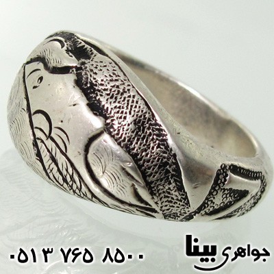 انگشتر نقره قلم زنی چهره