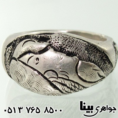 انگشتر نقره قلم زنی چهره