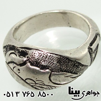 انگشتر نقره قلم زنی چهره