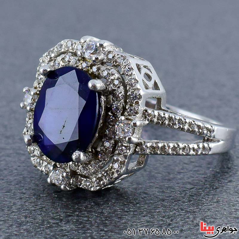 انگشتر یاقوت کبود زنانه بسیار زیبا و خاص _کد:20855