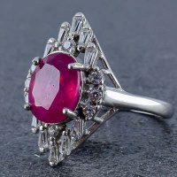 انگشتر یاقوت سرخ رودیوم زنانه بسیار زیبا 