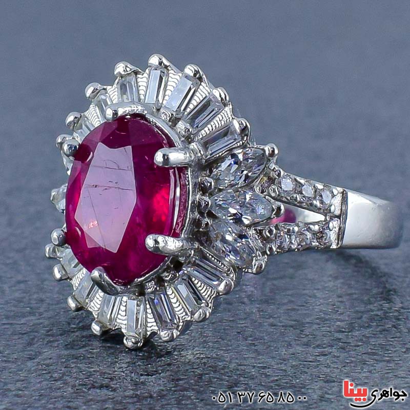 انگشتر یاقوت سرخ بسیار عالی درخشان کریستالی _کد:20939
