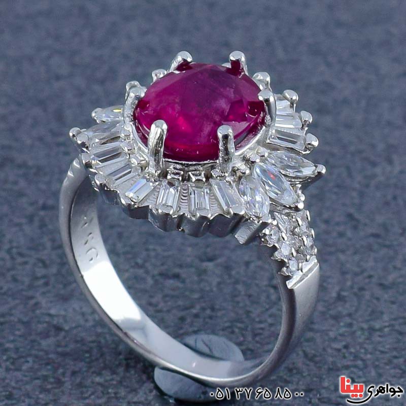 انگشتر یاقوت سرخ بسیار عالی درخشان کریستالی _کد:20939