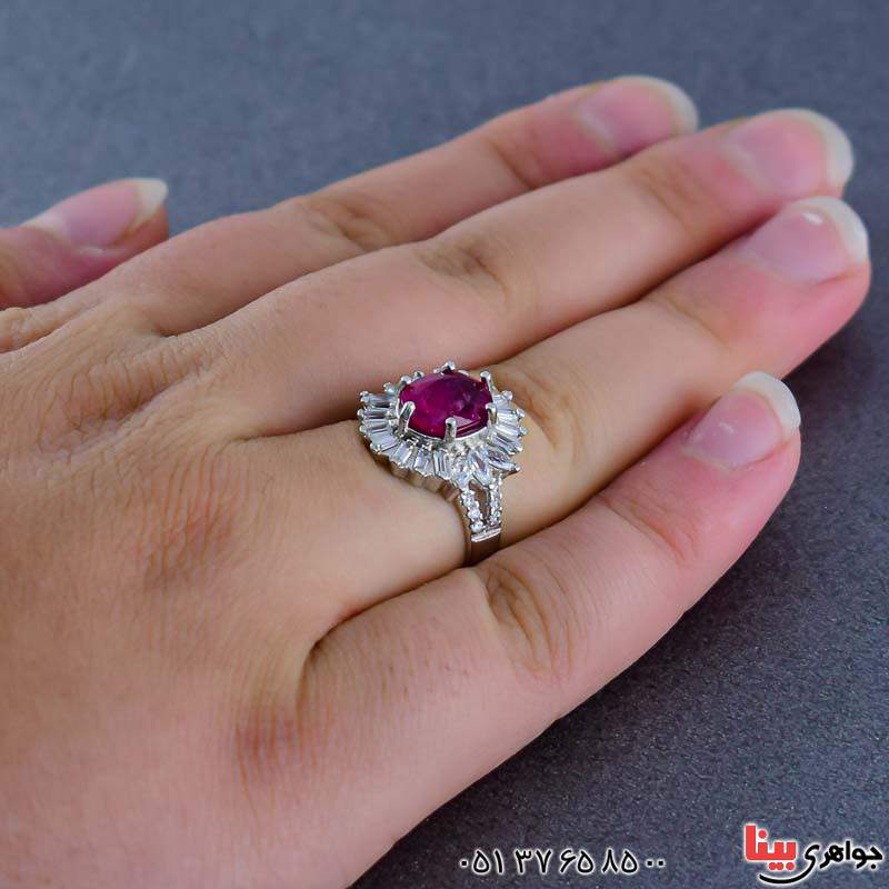 انگشتر یاقوت سرخ بسیار عالی درخشان کریستالی _کد:20939