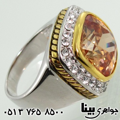 انگشتر سیترین مربعی جواهرکاری