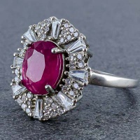 انگشتر یاقوت سرخ رودیوم زنانه بسیار شیک 