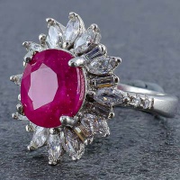 انگشتر یاقوت سرخ رودیوم زنانه شفاف 
