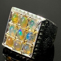انگشتر اوپال درشت مردانه بسیار عالی 