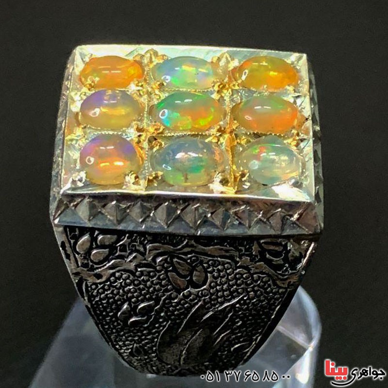 انگشتر اوپال درشت مردانه بسیار عالی _کد:21001