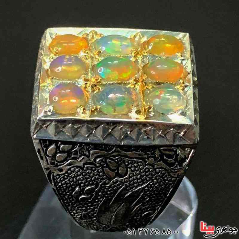 انگشتر اوپال درشت مردانه بسیار عالی _کد:21001