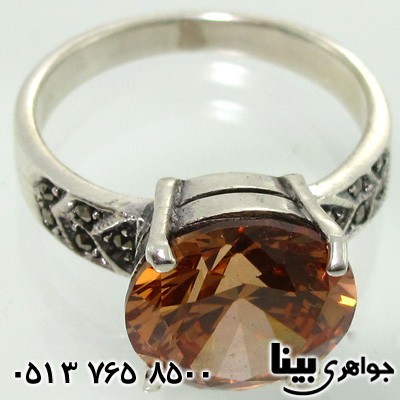انگشتر کوارتز دایره تراش برلیانی درشت زنانه