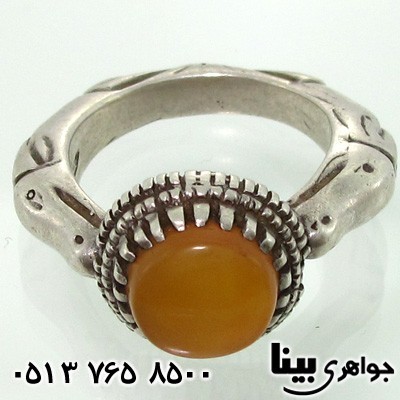 انگشتر عقیق یمنی مردانه شرف الشمس قلم کاری شده