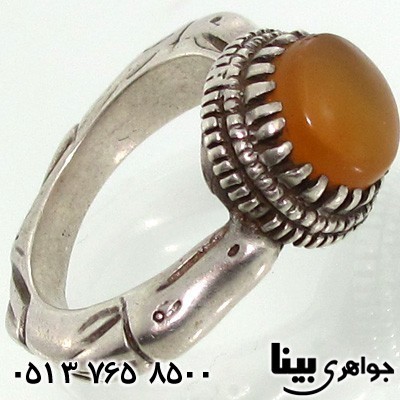 انگشتر عقیق یمنی مردانه شرف الشمس قلم کاری شده