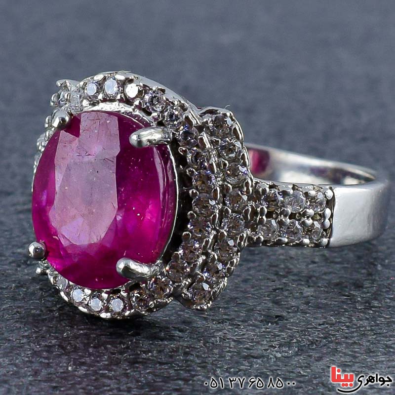 انگشتر یاقوت سرخ زنانه بسیار خوشرنگ و شفاف _کد:21039