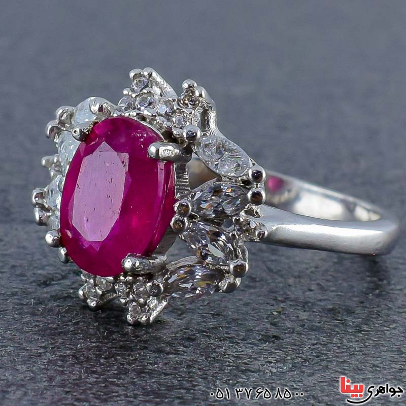 انگشتر یاقوت سرخ زنانه بسیار خوشرنگ و درخشان _کد:21044