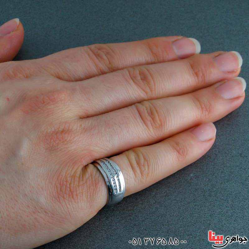 انگشتر نقره حلقه رودیوم زنانه بسیار زیبا _کد:21077