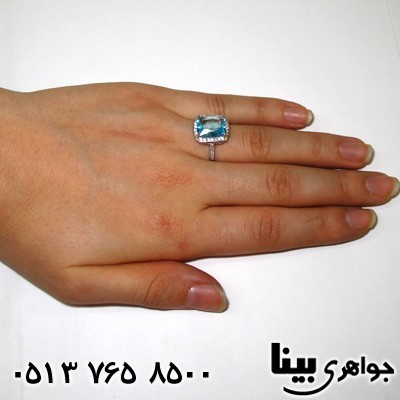 انگشتر توپاز زنانه نگین درشت