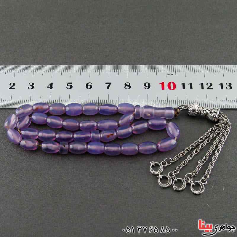 تسبیح عقیق یمنی سوسنی 33 دانه ای لاکچری بسیارشفاف _کد:21125