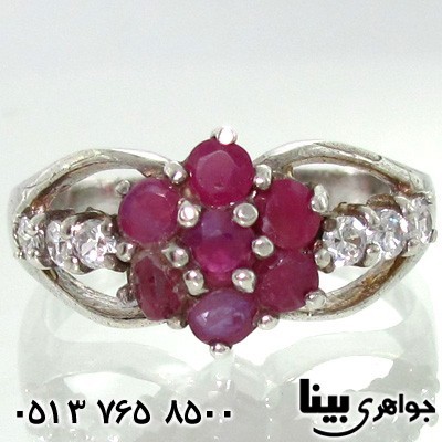 انگشتر یاقوت سرخ زنانه گل