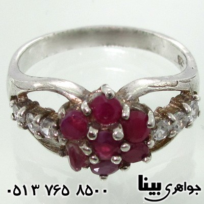 انگشتر یاقوت سرخ زنانه گل