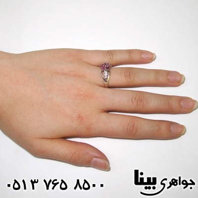انگشتر یاقوت سرخ زنانه گل