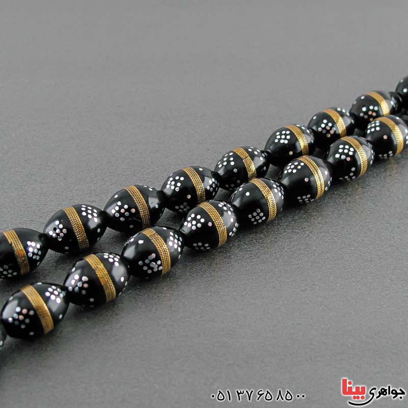 تسبیح کشکول (کوک) 33 دانه ای مرصع کاری شده بسیار زیبا _کد:21129