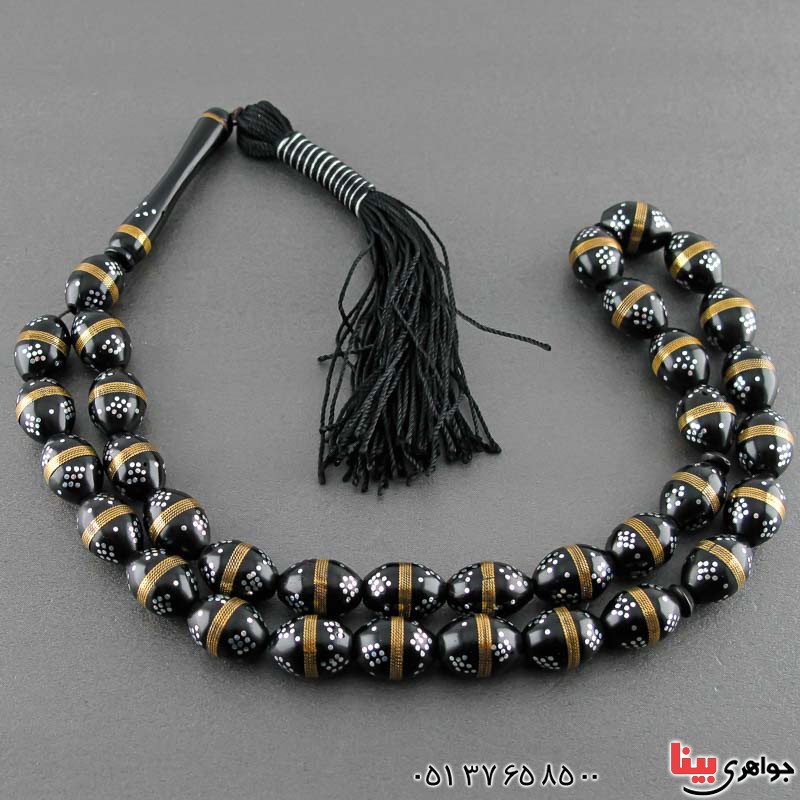 تسبیح کشکول (کوک) 33 دانه ای مرصع کاری شده بسیار زیبا _کد:21129