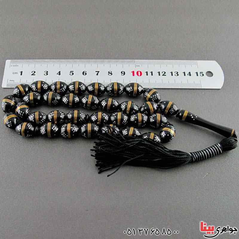 تسبیح کشکول (کوک) 33 دانه ای مرصع کاری شده بسیار زیبا _کد:21129