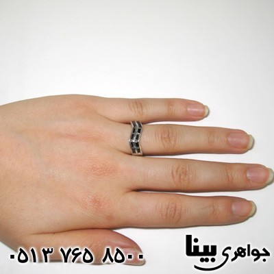 انگشتر عقیق سیاه (اونیکس) حلقه هفتی