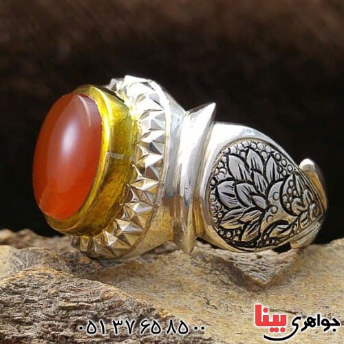انگشتر عقیق یمنی مردانه بسیار خاص _کد:21270