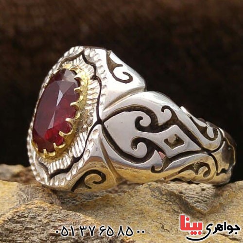 انگشتر یاقوت سرخ دور الماس بسیار خاص _کد:21271