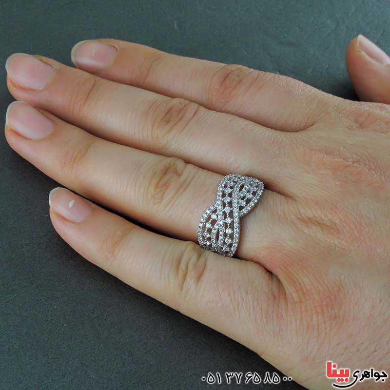 انگشتر نقره زنانه رودیوم بسیار زیبا _کد:21306