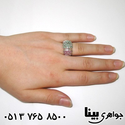 انگشتر چند جواهر یاقوت و زمرد درشت