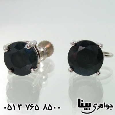 گوشواره یاقوت کبود زنانه نگین درشت