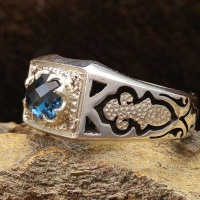 انگشتر توپاز دور الماس فاخر مردانه 