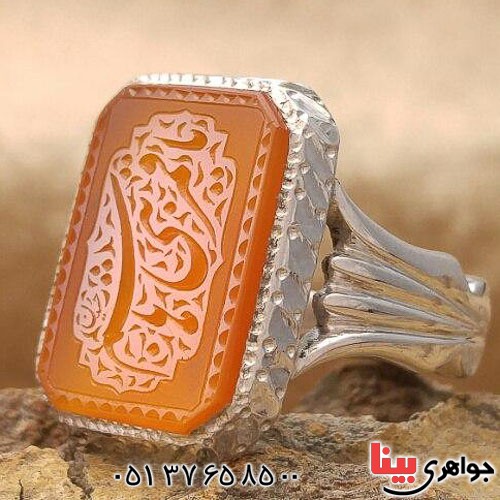 انگشتر عقیق یمنی درشت خوشرنگ بسیار عالی _کد:21363