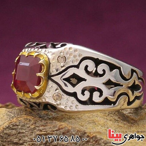 انگشتر یاقوت سرخ دور الماس بسیار خاص _کد:21373