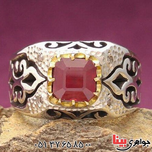 انگشتر یاقوت سرخ دور الماس بسیار خاص _کد:21373