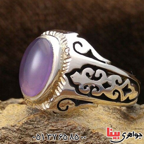 انگشتر عقیق یمنی کبود مردانه بسیار عالی _کد:21386