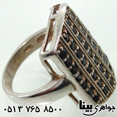 انگشتر عقیق سیاه (اونیکس) کلاسیک سنتی