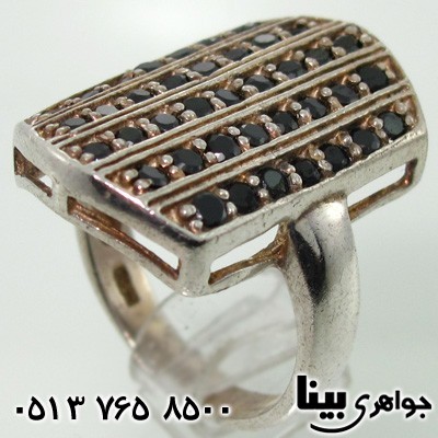 انگشتر عقیق سیاه (اونیکس) کلاسیک سنتی