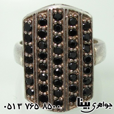 انگشتر عقیق سیاه (اونیکس) کلاسیک سنتی