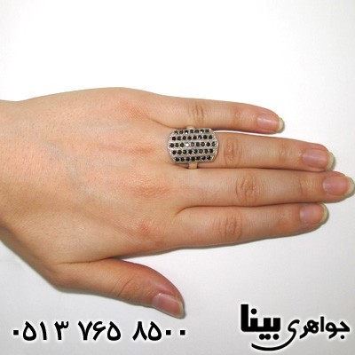 انگشتر عقیق سیاه (اونیکس) کلاسیک سنتی