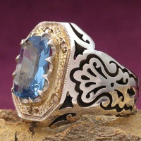 انگشتر توپاز دور الماس بسیار فاخر 