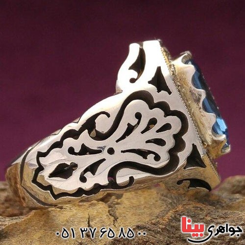 انگشتر توپاز دور الماس بسیار فاخر _کد:21387